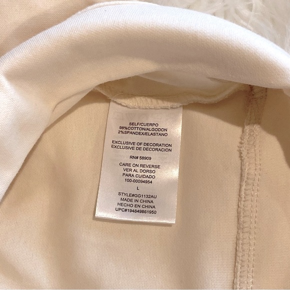 NEW! GB Girls Sweatshirt Round Neck Long Sleeve Drop Shoulder Oyster White Large - Picture 6 of 11